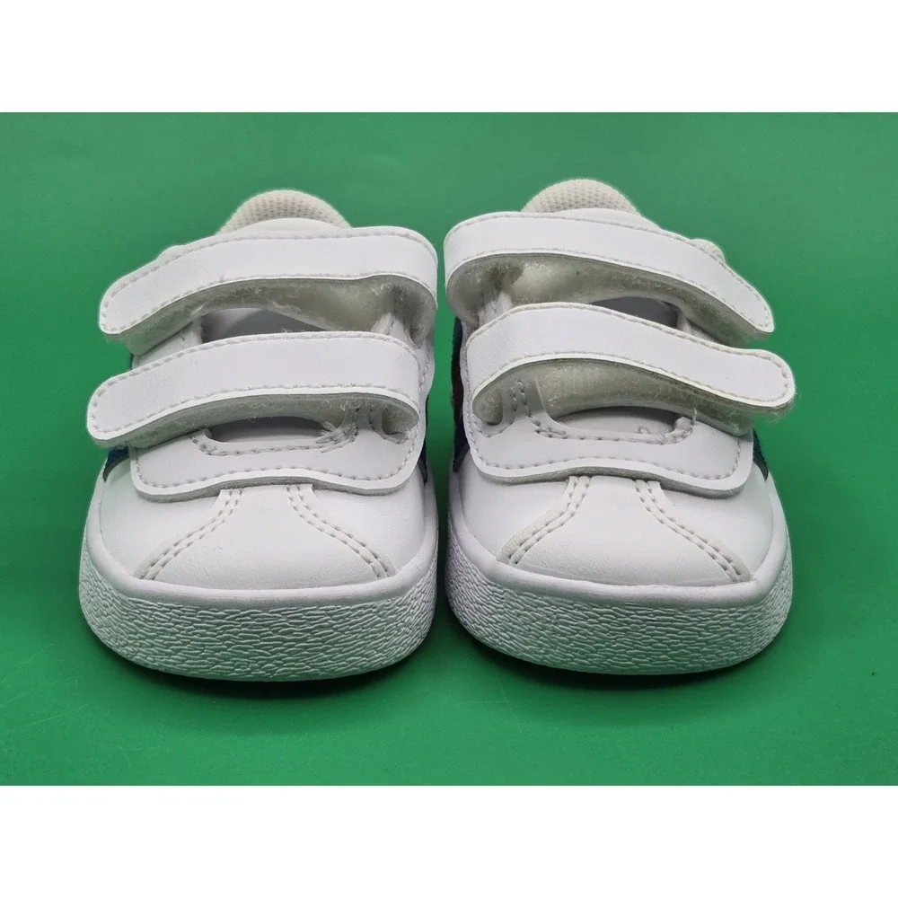 Adidas VL Court 2.0 CMF Baby Infant Shoes Size 3K Red White Blue‎